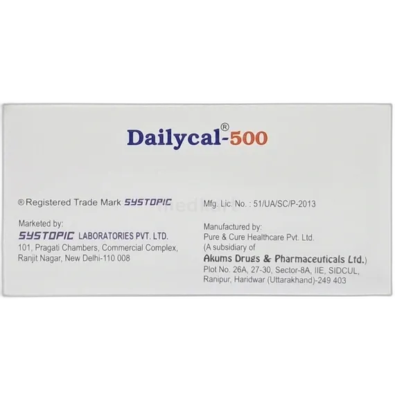 dailycal 500mg tablet 15's